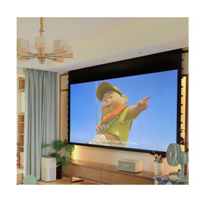 China Alr ust screen 120 inch ust alr motorized projector screen tag tension screen 4k hd ambient light rejecting dark gray fabric for sale