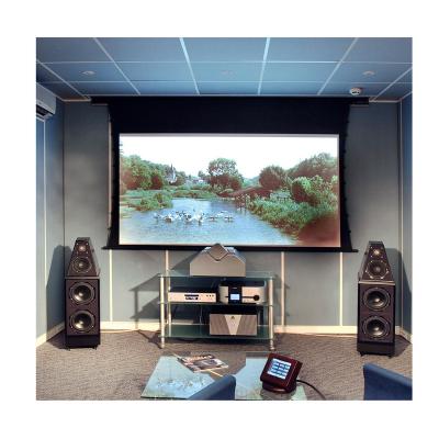 China 150 inch electric high quality home theater motorized tag voltage projector screen 4k hd cinema with tubular motor for sale