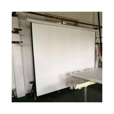 China Electric Ceiling Hanging Matte White 4:3 150 Inch Electric Projector Screen With Remote for sale