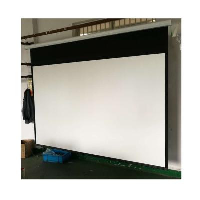 China 16:9 100inch Electric Glass Screen Beaded Motorized High Gain Electric Projector Screen for sale