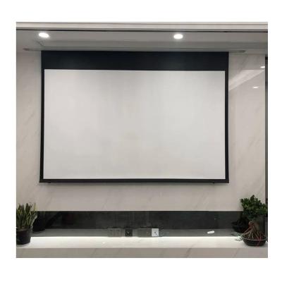 China Electric Customized Screen 110 Inch 135 Inch 160 Inch Electric Projector Screen With Remote Control for sale