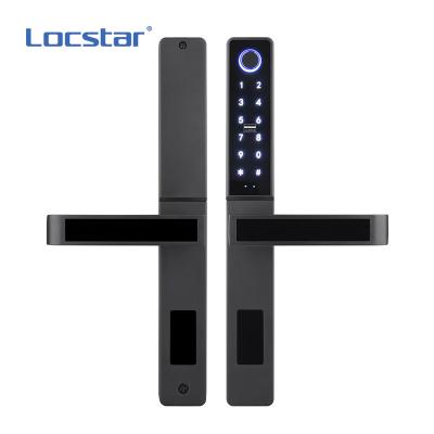 China Locstar Amazon Fingerprint Zinc Alloy Smart Door Locks With TTlock Sliding Glass Wifi Smart Lock for sale