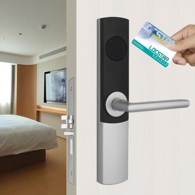 China Hotel /Star Handle Locstar Key Card RFID Hotel ANSI Mortise Digital Hardware Lockset Smart Electric Hotel Lock System for sale