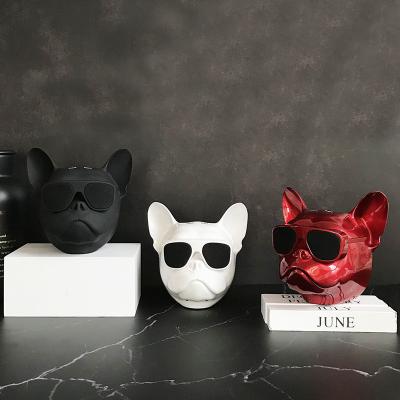 China EZCast Luxury Cool Artistic Dog Head Shape Radio Speaker For Home Party Portable Mini French Bulldog Speaker Dog Wireless Speakers for sale