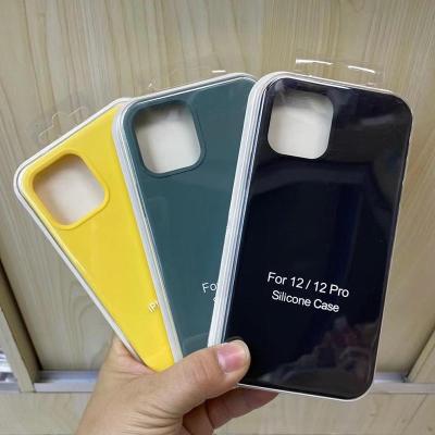 China 2021 Wholesale High Quality Luxury Waterproof Soft Liquid Rubber Shockproof Silicone Phone Case With LOGO Packing For Apple Iphone Cases for sale