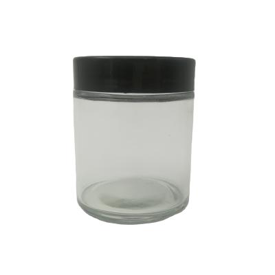 China Wholesale 100ml 3.3oz Cosmetic Transparent Empty Glass Jar Cosmetic Cream Jars With Screw Lid for sale