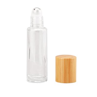 China 10ml Cosmetic Transparent Glass Roll On Perfume Bottle With Stainless Steel Rollerball for sale