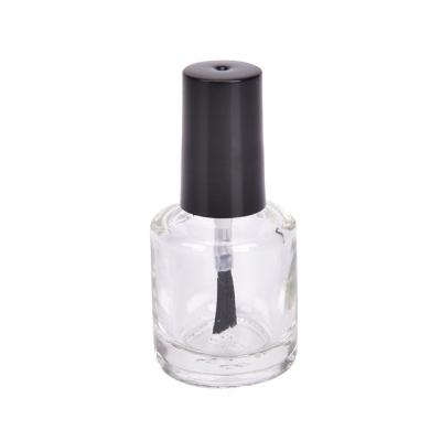 China eco-friendly manufacturer hot sale 5ml transparent round glass refillable nail polish oil bottle with brush lid for sale