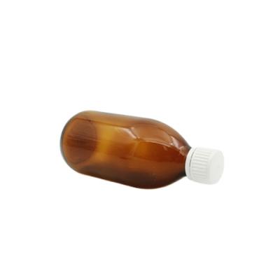 China Pharmaceutical Amber Empty Glass Syrup 300ml Bottle With Tamper Evident Cap for sale