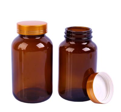 China 8oz Pharmaceutical Amber Glass Bottle Jar Wide Mouth Packer With Screw Lids for sale