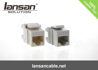 China Cubra con cinc la aleación niquelan la piedra angular libre Jack Rj 45, escudo Toolless Jack trapezoidal de Cat6a del FTP en venta