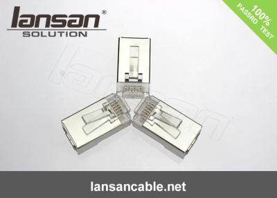 China Cat6a RJ45 Shielded Plug , FTP RJ45 Modular Plug / Connector For 23 - 25 Awg Lan Cable for sale