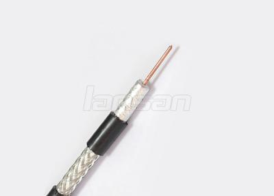 Chine Câble coaxial d'intérieur de télévision en circuit fermé, RG6 couverture de tressage coaxiale de liaison de cuivre nue du câble 60% à vendre