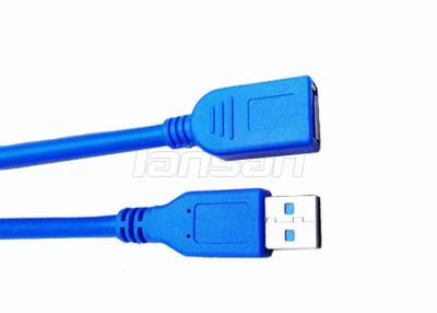 Κίνα Μπλε αρσενικό καλωδίων USB 2,0 στοιχείων μικροϋπολογιστών USB υψηλής ταχύτητας σακακιών PVC στο θηλυκό καλώδιο στοιχείων προς πώληση