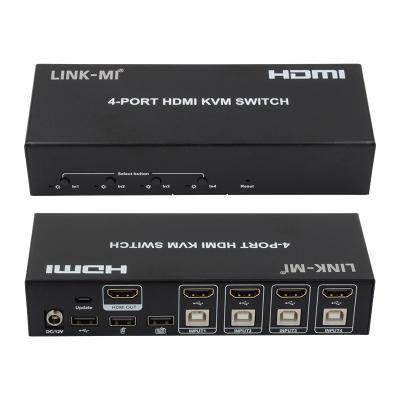 China 4 Port KVM Switch HDMI 4K 30Hz Schaltflächen automatisches Schalten ohne Verzögerung USB-Schalter zu verkaufen