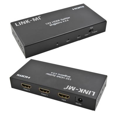 China 48 Gbps HDMI Splitter 8k 1x2 HDMI Extender Ondersteuning Downscaler HDR10 EDID HDCP2.2 Te koop