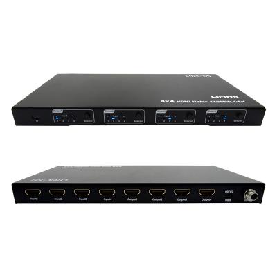 China Rs232 4x4 HDMI Matrix Switch Soporte 4K 60Hz 18Gbps EDID 4 a 4 HDMI Switch de vídeo en venta