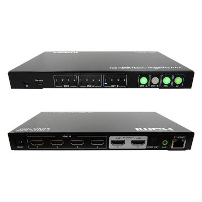 China 4x2 Matrix Video Switcher HDMI con soporte de extracción de audio 4K60Hz 18Gbps ARC en venta