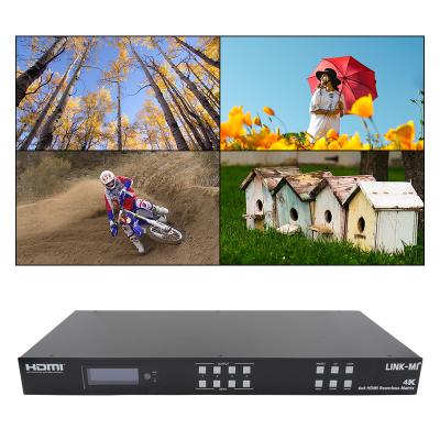 中国 無縫HDMI 4KビデオウォールスプリッターHDMIマトリックススイッチ 2X2 4 イン 4 アウト 販売のため