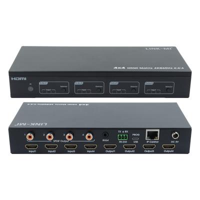 China HDMI 4X4 4k Matrix Switcher 4K60Hz With SPDIF Audio AV Matrix For 4 Ultra HD Displays for sale