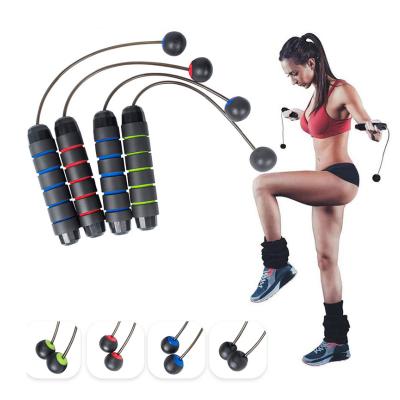 China Fitness Exercise Adjustable Weighted Jumping Cordless Jump Rope With Steel Wire for sale