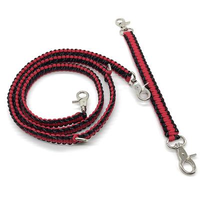 China Newest Sustainable Dog Leash Braided Rope Paracord Dog Collar Leash Set For Dog for sale