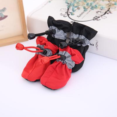 China New Waterproof Outdoor Rain Boots Dog Shoes With Stocked Reflective And Anti-Slip Fastening Straps for sale