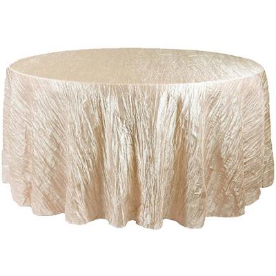 China Reusable 132 Inch Overlay Party Wedding Pleat Taffeta Round Tablecloth For Parties for sale