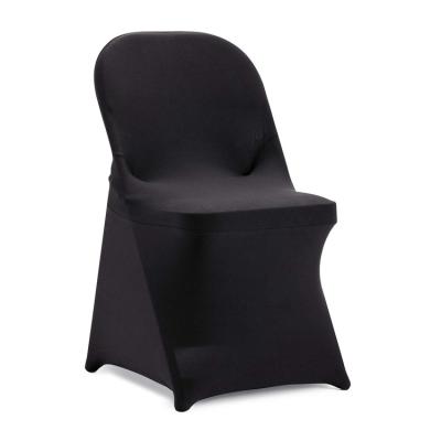 China Washable Black Universal Stretchy Fitted Cover Spandex Folding Seated Chair Covers For Party for sale