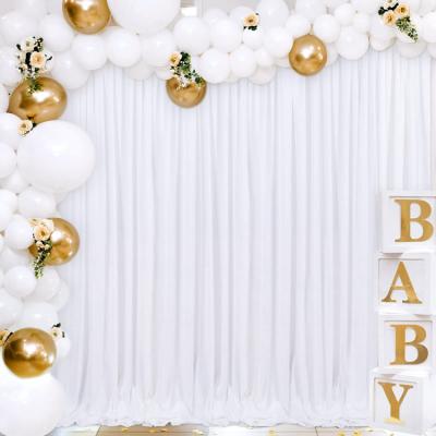 China HOME OUTDOOR decoration PARTY HOTEL WELDDING polyester fabric backdrop white curtain birthday party drapes for wedding for sale