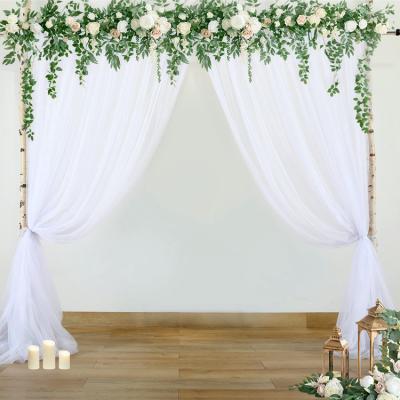 China NEWEST HOTEL WELDDING HOME PARTY OUTDOOR Tulle Mesh 8x10ft Polyester Backdrop Custom White Curtain Large For Events Weddings for sale