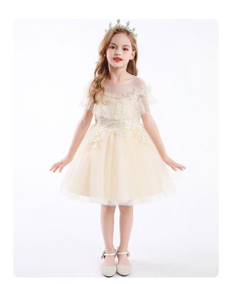 China 2021 Anti-wrinkle children's wedding dress long skirt tutu mesh princess dress for sale