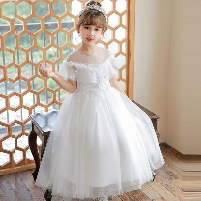 China Children's Anti-wrinkle Mesh Wedding Dress Princess Dress Girl Costume Long Bridesmaid Show Dress for sale