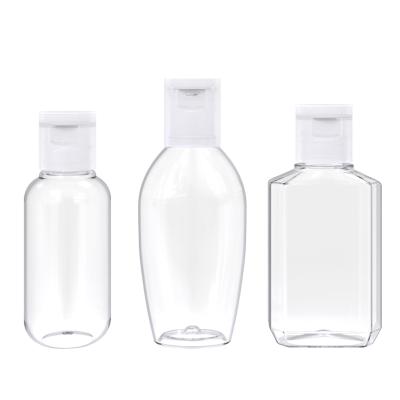 China BEAUTY PACK 24/410 50ml 60ml empty transparent PET hand sanitizer plastic bottle for sale