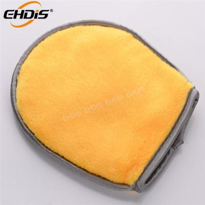 China Car Body Tool Ehdis Double Side Car Wash Cleaning Hand Mesh Glove Microfiber for sale