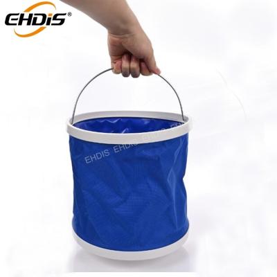 China Car body cleaning/camping kit Ehdis car wash cleaning tool water silicone foldable bucket 9L 11L for sale