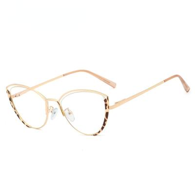 China Cat Eye Anti Blue Light Blocking Light Blue Eywear Blocking Computer Glass Women Ladies Eyesight Metal Glasses for sale