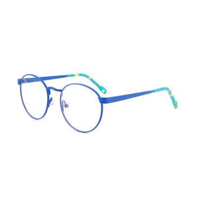 China Custom Logo Baby Kids Wearing Small Children Eyewear Colorful Oval Flexible Metal Hinge Glasses for sale