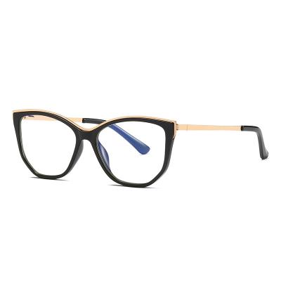 China New Anti Cat Eye Blue Light Blue Light Eyewear Women Irregular Custom Logo Glasses for sale