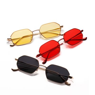 China 2021Trendy Fashion Sunglasses Women Men Shading Hexagon Metal Glass Unisex Sunglasses for sale