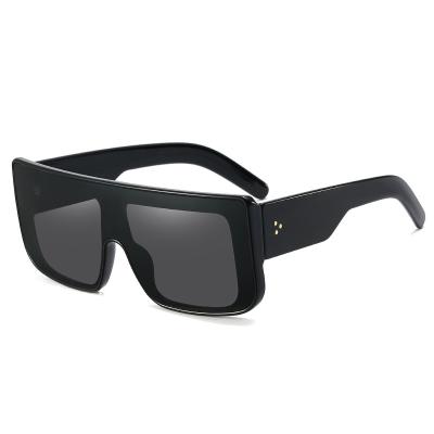 China PC Custom Logo Frames Large Flat Surface Square Men Women Oversized Sunglasses for sale