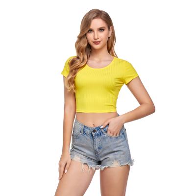 China Breathable Wholesale Thin Fit Fabric Comfortable T-shirt Women Crop Tops T Shirt for sale