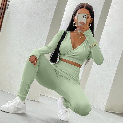 China Foreign Trade Wish Pop Sports Suit Women's Breathable New Autumn And Winter Two-piece Set for sale