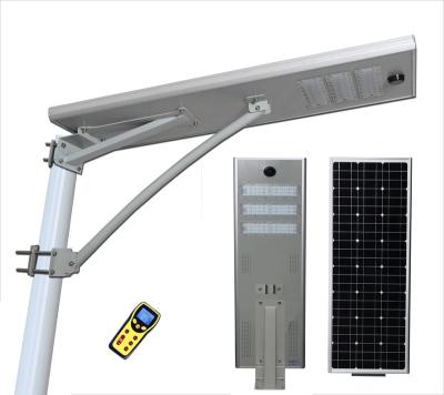 China ROAD High Lumens 135lm/w Outdoor Integration New Design 90w Motion Sensor Led All In One Solar Street Pillar Lights Lamp Lighting for sale