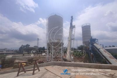 China Large cement powder storage bins cement silo with level indicator and screw conveyor on sale zu verkaufen