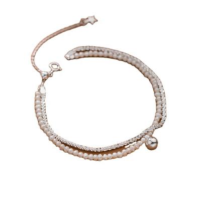 China CLASSIC Geometric Hollow Pearl Bracelet Number 8 Clasps 925 Diamond Sterling Silver for sale