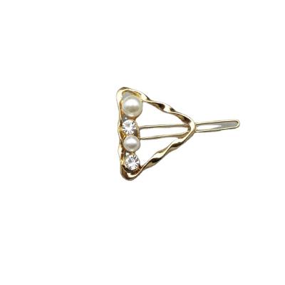 China Fashion Pretty Fancy Fashion Bow Knot Heart Rectangle Triangle Pearl Hair Clips Geometric Hairpin for sale