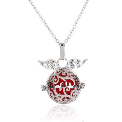 China 1necklace+6ball Pendant Wing Cage Couples Ball Chain Necklace Diffuser Necklace for sale