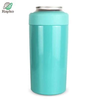 China Thin Wall Business Double Insulated Vacuum Can Cooler With Circle Lid Bpa Free Material 12 Oz for sale