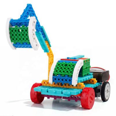 China Hot Selling DIY TOY R723 4 IN 1 Electronic DIY Toy 4CH 128PCS RC Building Blocks Car Set Toys For Children for sale